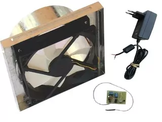 Krbový ventilátor, 100mm ventilátor, set, 12V